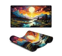 Tappetino per mouse esteso con motivo psichedelico colorato nelle isole del Golfo lavabile 40x75 cm per computer portatile PC ufficio design carino accessori da scrivania