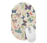 Tappetino per mouse estetico con farfalle, leggero, antiscivolo, per computer, 28 x 18 cm, per casa, scuola e ufficio
