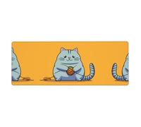Tappetino per mouse extra large con immagine di gatto che gioca con palla di corda, 30,5 x 80 cm, per ufficio, gioco e apprendimento, durevole, confortevole ed ecologico
