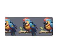 Tappetino per mouse extra large con motivo pappagallo silenzioso, 30,5 x 80 cm, per ufficio, giochi e apprendimento, durevole, confortevole ed ecologico