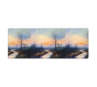 Tappetino per mouse extra large con motivo strada di campagna, 30,5 x 80 cm, per ufficio, giochi e apprendimento, durevole, confortevole ed ecologico