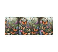Tappetino per mouse extra large con stampa di farfalle e sciame, 30,5 x 80 cm, per ufficio, giochi e apprendimento, durevole, confortevole ed ecologico