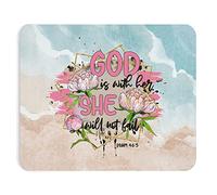 Tappetino per Mouse, Faith Christianty Psalm God Is with Her Inspirational Tappetini Mouse Antisfilacciamento Mousepad Confortevole Tampone per Mouse per Gamers Gaming 25X30Cm