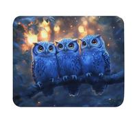 Tappetino per Mouse Family of Owls Perched Together On A Branch At Twilight Tappetino per Mouse da Gioco con Base in Gomma Antiscivolo Desk Mat con Bordi Cuciti Protezione Scrivania da Ufficio