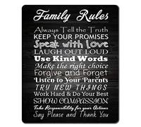 Tappetino per Mouse Family Rules Motivational Quotes Tappetino Mouse Antipolvere Portatile Mousepad Forma Rettangolare, per Scrivania, Laptop, Computer, 25x30cm