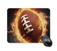 Tappetino per mouse fiammeggiante football americano tappetino da scrivania con base in gomma antiscivolo, tappetino da scrivania impermeabile per computer portatile, tappetino per mouse da gioco
