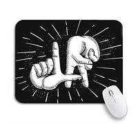 Tappetino per Mouse Finger Gesture La Ink Drawing West Coast Travel Souvenir Tappetini Mouse Antipolvere Lavabile Tappetino per Il Mouse Antiscivolo, per Scrivania, Laptop, 25 x 30cm