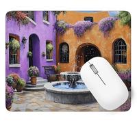 Tappetino per Mouse Fiore Tappetino Mouse Architettura Mousepad Gaming, Piccolo Tappeto Scrivania 340 x 280 mm, Durevole e Facile da Pulire, Superficie Antiscivolo Mousepad, Gaming Accessori p1j-368