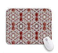 Tappetino Per Mouse Flower Brocade Pattern Glass Metal On Red And White Tappetino Mouse Gaming Personalizzato Portatile Tappetino Mouse Piccolo, Per Laptop, Scrivania, 25 x 30cm