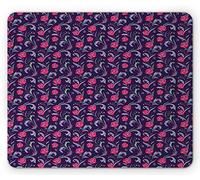 Tappetino per Mouse Flower Cartoon Design Funny Continuous Pattern with Petals with Swirling Peduncles Tappetino Mouse Gaming Portatile Mousepad Forma Rettangolare, 25x30cm