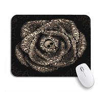 Tappetino per Mouse Flower Consist of Skulls And Bones On Dark Tappetino Mouse Piccolo Confortevole Antipolvere Tappetino per Il Mouse Antiscivolo, per Computer, Laptop, 25 x 30cm