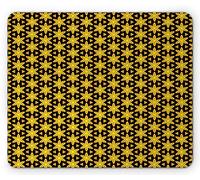 Tappetino per Mouse Flower Geometric Flower Petals Buds with Little Triangles Ornamental Motif Tappetino Mouse Gaming Portatile Mousepad Forma Rettangolare, per Computer, Ufficio, Casa, 25x30cm