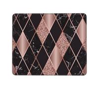 Tappetino per Mouse Flower Gold Marble Pink Black Geometric Mousepad Migliora Precisione E velocità Tappetino Mouse Gaming con Bordi Cuciti Tappetino Scrivania per Gaming Pc 25X30Cm