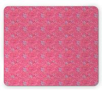 Tappetino per Mouse Flower Pink Peony Flourish Illustration Romantic Spring Season Garden Art Tappetino Mouse Pad Confortevole Mousepad Forma Rettangolare, per Casa, Ufficio, 25x30cm
