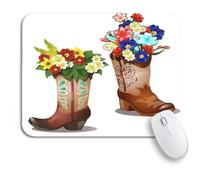 Tappetino Per Mouse Flowers In Boots Sketch Of The Placard Broadsheet Floristry Tappetino Per Il Mouse Antiscivolo Portatile Confortevole Tappetini Mouse, Per Casa, Computer, 25 x 30cm
