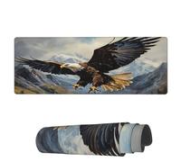 Tappetino per Mouse Flying Eagle Mountains Tappetini Mouse Base Antiscivolo in Gomma Mousepad Forma Rettangolare, per Computer, Laptop, Scrivania, 80x30cm