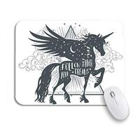 Tappetino per Mouse Follow Your Dreams They Know The Way Magic Uni-Corn Tappetino per Il Mouse Antiscivolo Personalizzato Facile da Pulire Tappetini Mouse, per Gaming Mouse, Computer, 25 x 30cm