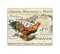 Tappetino Per Mouse French Barn Wood Grain Western Country Farmhouse Rooster Tappetino Scrivania Portatile Desk Mat Lavabile Mouse Mat Per Mac Laptop Gaming 25X30Cm