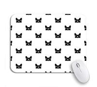 Tappetino per Mouse Frenchie French Bulldog Puppy Face Animal Black Canine Cartoon Tappetino Mouse Gaming Antipolvere Tappetino Mouse Piccolo, per Computer, Scrivania, 25 x 30cm