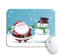 Tappetino per Mouse Frosty Santa Claus Snowman Christmas Cartoon Winter Holiday Magic Mousepad Forma Rettangolare Antipolvere Portatile Tappetino Mouse Gaming, per Gioco, Casa, 25 x 30cm