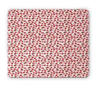 Tappetino per Mouse Fruit Pomegranate Lychees And Mangosteen Pattern Composition Vegetarian Food Tropic Harvest Tappetino Mouse Gaming Confortevole Mousepad Forma Rettangolare, per Casa, 25x30cm