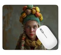 Tappetino per Mouse Fumetto Tappetino Mouse Ragazza Mousepad Gaming, Piccolo Tappeto Scrivania 340 x 280 mm, Durevole e Facile da Pulire, Superficie Antiscivolo Mousepad per Gaming Accessori p1j-261