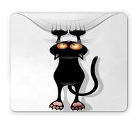 Tappetino per Mouse Funny Angry Furry House Cat Scratching Curtains Best Friend Companion Happy Paws Art Image Tappetino Mouse Gaming Portatile Sottomano, per Casa, Ufficio, 25x30cm