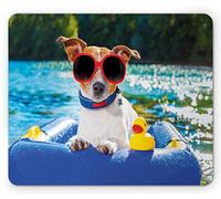 Tappetino per Mouse Funny Jack Russell Dog with Sitting On The Lake Beach Puppy At Beach Picture Tappetino Mouse Gaming Antipolvere Impermeabile Mousepad Forma Rettangolare, per Laptop, 25x30cm