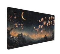 Tappetino per Mouse Gaming,1000x400x3mm XXL Grande Tappetino Mouse Luna dei fiori Tappetini Tastiera Scrivania con Base in Gomma Antiscivolo,Mouse Mat con Bordi Cuciti per Computer,PC,Laptop J-3706