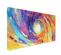 Tappetino per Mouse Gaming,1000x500x3mm XXL Grande Tappetino Mouse Vortice di colori Tappetini Tastiera Scrivania con Base in Gomma Antiscivolo,Mouse Mat con Bordi Cuciti per Computer,PC,Laptop J-8062