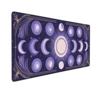 Tappetino per Mouse Gaming, 600x400x3mm XXL Grande Tappetino Mouse Luna viola Tappetini Tastiera Scrivania con Base in Gomma Antiscivolo, Mouse Mat con Bordi Cuciti per Computer, PC, Laptop J-1505
