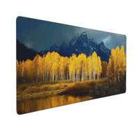 Tappetino per Mouse Gaming, 700x300x3mm XXL Grande Tappetino Mouse Albero giallo Tappetini Tastiera Scrivania con Base in Gomma Antiscivolo, Mouse Mat con Bordi Cuciti per Computer, PC, Laptop J-1866