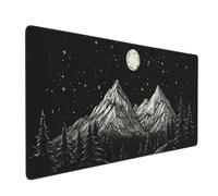 Tappetino per Mouse Gaming,900x300x3mm XXL Grande Tappetino Mouse Luna di montagna Tappetini Tastiera Scrivania con Base in Gomma Antiscivolo,Mouse Mat con Bordi Cuciti per Computer,PC,Laptop J-4766