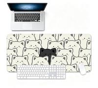 Tappetino Per Mouse Gaming Anime Grande Tappeto Per Scrivania, Base Gomma Antiscivolo Bordi Cuciti, Spessore 3mm Per PC Laptop Casa Ufficio(Cat-02,800x300mm)