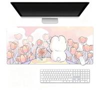 Tappetino Per Mouse Gaming Anime Grande Tappeto Per Scrivania, Base Gomma Antiscivolo Bordi Cuciti, Spessore 3mm Per PC Laptop Casa Ufficio(Rabbit-06,250x300mm)