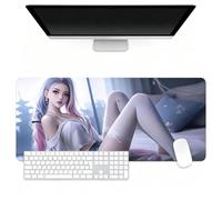Tappetino Per Mouse Gaming Anime Grande Tappeto Per Scrivania, Base Gomma Antiscivolo Bordi Cuciti, Spessore 3mm Per PC Laptop Casa Ufficio(Meinv-01,250x300mm)