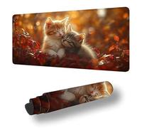 Tappetino per Mouse Gaming Autunno Tappetino Mouse XXL 500 x 250 mm Sottomano Scrivania, Gatto Mousepad Migliora Velocità e Precisione, Base in Gomma Antiscivolo, Lavabile, per Computer, Laptop S-1809