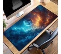 Tappetino per Mouse Gaming Blu, Tappetino Mouse Grande 600x300x3mm, Idrorepellente Base in Gomma Antiscivolo Sottomano Scrivania, XXL Mousepad Cielo con Bordi Cuciti per Ufficio Gaming PjY183 G-E