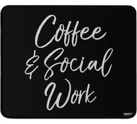 Tappetino per Mouse Gaming Coffee & Social Work Bordi Cuciti Tappetino Mouse Gaming Confortevole Mousepad per Laptop Sensori da Gioco Ufficio 10X12In