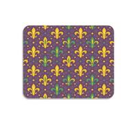 Tappetino per Mouse Gaming Mardi Gras Fleur De Lys Flower Bordi Cuciti Tappetino Mouse Multifunzione Accessori Gaming per Pc Mac Sensori da Gioco 10X12In