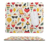 Tappetino per Mouse Gaming Summer Beach Pattern Lavabile Tappetino Mouse Antiscivolo Accessori Gaming per Ufficio Mac Pc 10X12In