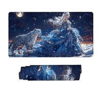 Tappetino per Mouse Gaming XXL 1000 x 500 mm - Ufficio Mousepad Grande - Migliora la Velocità e la Precisione - Tenuta Stabile - Lavabile - per Ufficio Accessori Scrivania (dea leopardo) G-683