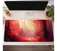 Tappetino per Mouse Gaming XXL 1000x400x3mm Ufficio Mousepad GrandeMigliora la Velocità e la Precisione Tenuta Stabile Sottomano per Ufficio e Casa Accessori Scrivania Foglie Rosso PjY13945 H-M