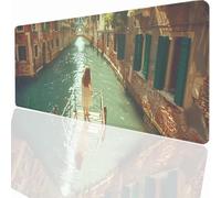Tappetino per Mouse Gaming XXL 1000x500x3mm - Ufficio Mousepad Grande Migliora la Velocità e la Precisione Tenuta Stabile Sottomano per Ufficio Casa Accessori Scrivania Città Città Dell'Acqua LMDT6078