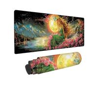 Tappetino per Mouse Gaming XXL 1200 x 500 mm - Ufficio Mousepad Grande- Migliora la Velocità e la Precisione - Tenuta Stabile - per Ufficio e Casa Accessori Scrivania (La dea della Luna) t-628