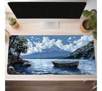 Tappetino per Mouse Gaming XXL 160x80 cm Ufficio Mousepad GrandeMigliora la Velocità e la Precisione Tenuta Stabile Sottomano per Ufficio e Casa Accessori Scrivania Blu Paesaggio PjY15029 I-A
