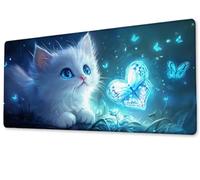 Tappetino per Mouse Gaming XXL 600x300x3 mm Tappetino Mouse Amare Il Gatto Large Desk Mat With Non-Slip Rubber Base AAA Mousepad Impermeabile per PC, Games Migliora la Precisione e la velocità zj-870