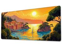 Tappetino per Mouse Gaming XXL 600x300x3 mm Tappetino Mouse Piccola Città Large Desk Mat With Non-Slip Rubber Base AAA Mousepad Impermeabile per PC, Games Migliora la Precisione e la velocità zj-237