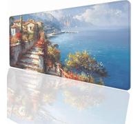 Tappetino per Mouse Gaming XXL 700x400x3mm - Ufficio Mousepad Grande Migliora la Velocità e la Precisione Tenuta Stabile Sottomano per Ufficio Casa Accessori Scrivania Astratto Piccola Città LMDT12539