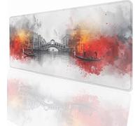 Tappetino per Mouse Gaming XXL 800x300x3mm - Ufficio Mousepad Grande Migliora la Velocità e la Precisione Tenuta Stabile Sottomano per Ufficio e Casa Accessori Scrivania Astratto Venezia LMDT3690
